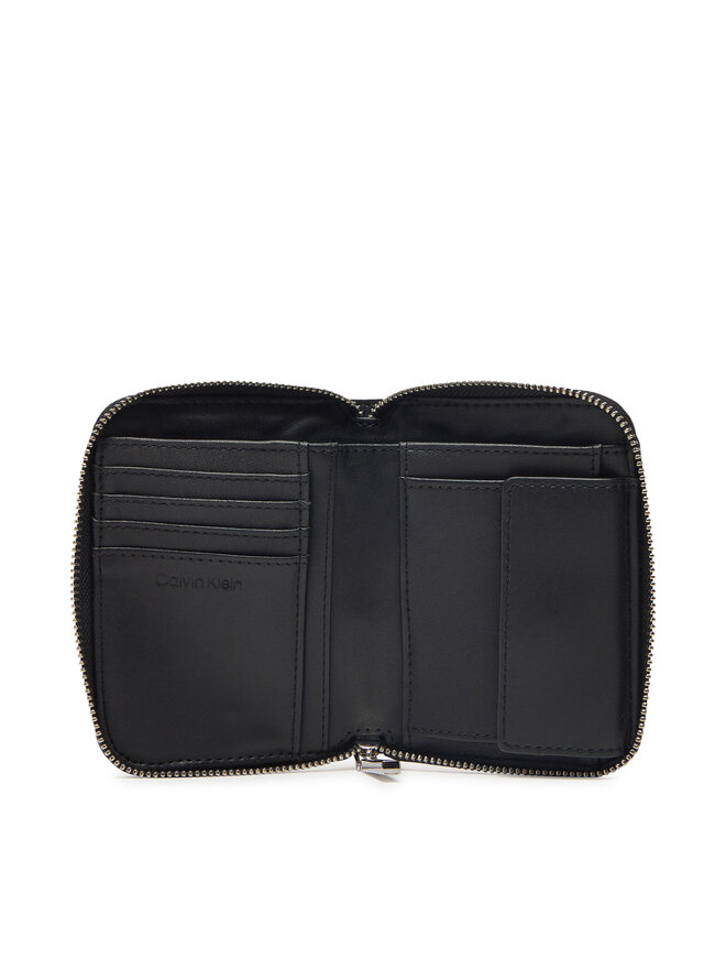 Calvin Klein Dámská peněženka Calvin Klein Embossed Logo Medium Zip Around K60K612965 Černá