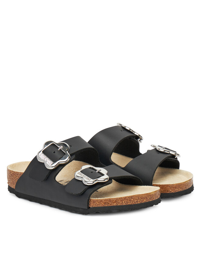 Birkenstock Iešļūcenes Birkenstock Arizona Flower Buckle Kids 1029844 S Melns