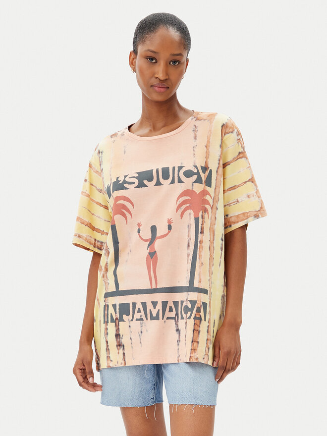 One Teaspoon One Teaspoon T-Shirt Its Juicy In Jamaica 26940 Orange Relaxed Fit