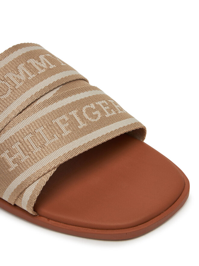 Tommy Hilfiger Pantoletten Tommy Hilfiger Webbing Mule FW0FW08421 Beige