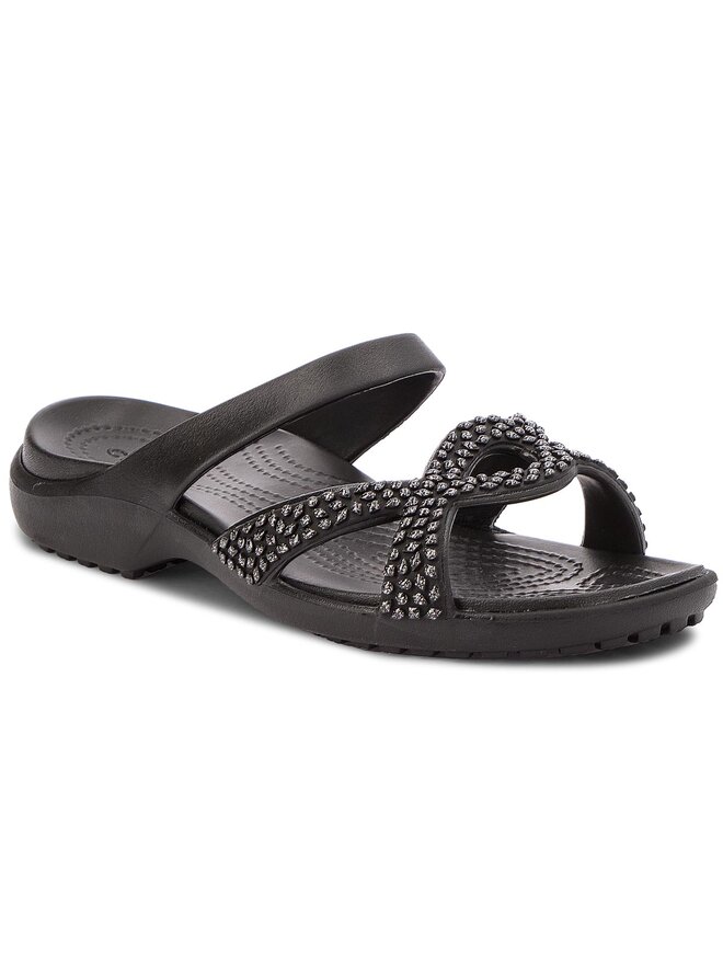 Mules sandales de bain Crocs Meleen Twist Diamante Sandal 205101 Noir chaussures