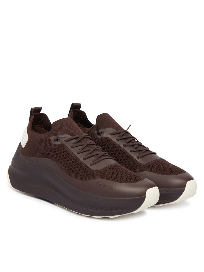 Calvin Klein Sneakers Calvin Klein Chunky Runner Lace Up Sock Knit YW0YW02033 Braun