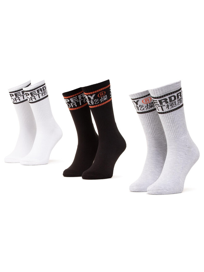 Superdry Zestaw 3 par wysokich skarpet unisex Superdry Coolmax Crew Sock 3Pk MS400010A Kolorowy