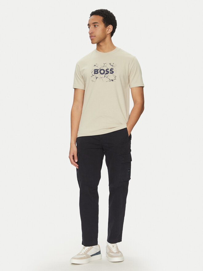 BOSS BOSS Camiseta Logo Space 50539186 Beis Regular Fit