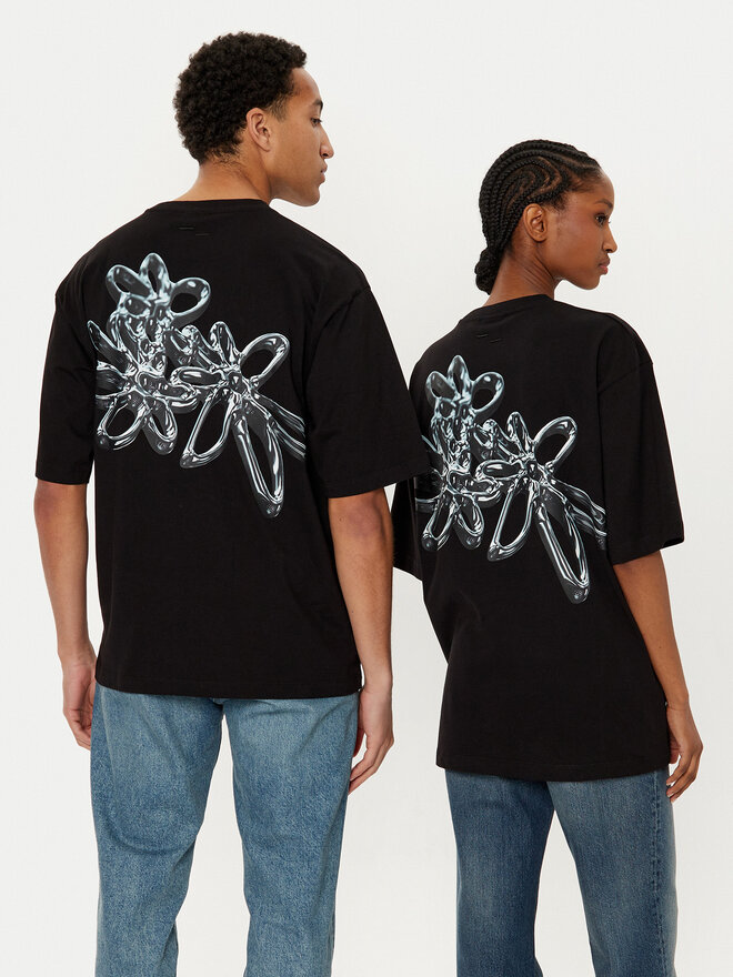 Filling Pieces Filling Pieces T-Shirt Unisex Chrome Flower 7449982 Μαύρο Regular Fit