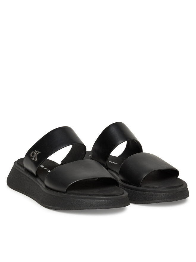 Calvin Klein Jeans Παντόφλες Calvin Klein Jeans Sandal Slide Double Strap YW0YW01694 Μαύρο
