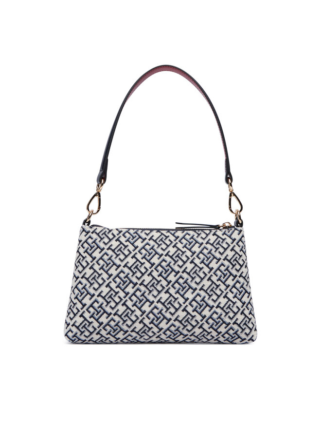 Tommy Hilfiger Handtasche Tommy Hilfiger Th Jacquard Mini Shoulder Bag AW0AW19006 Blau