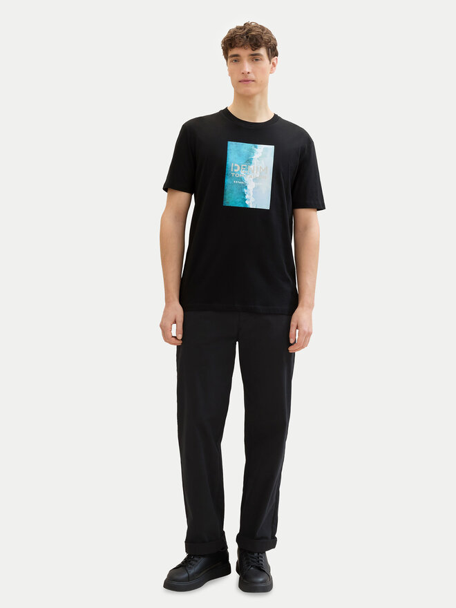 Tom Tailor Denim Tom Tailor Denim Camiseta 1042045 Negro Regular Fit