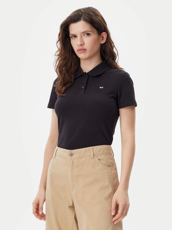 Tommy Jeans Tommy Jeans Pólóing Essential DW0DW20160 Fekete Slim Fit