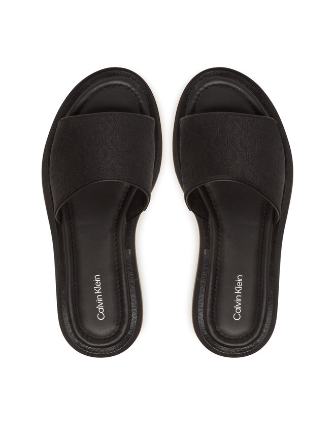 Calvin Klein Şlapi Calvin Klein Flatform Slide Jacq HW0HW02461 Negru