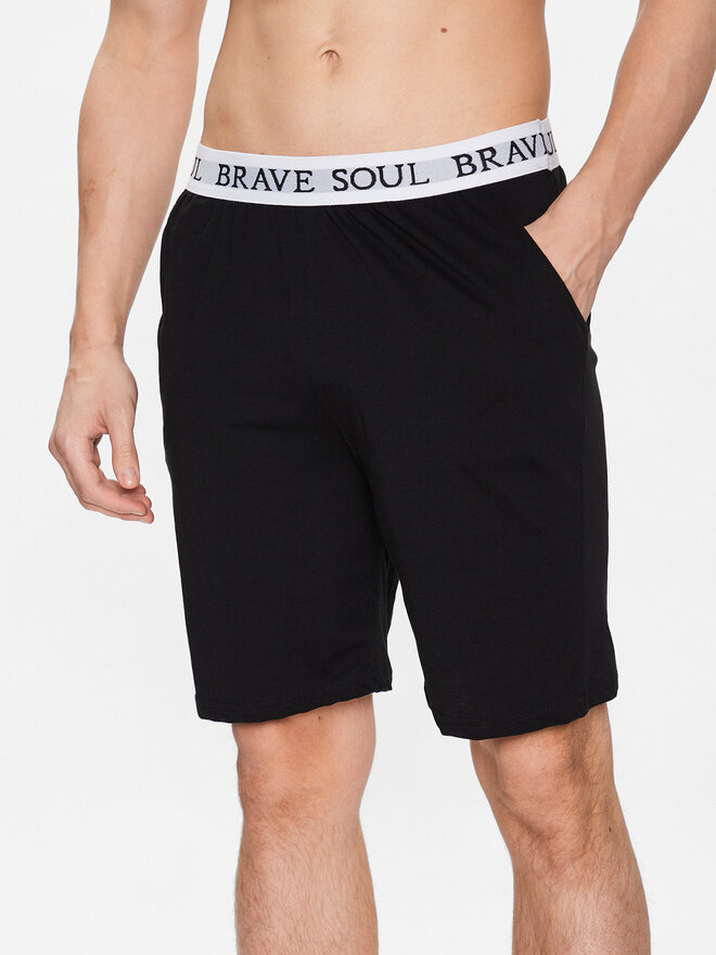 Brave Soul Brave Soul Pyjamashorts MLWB-149KEV Schwarz Regular Fit