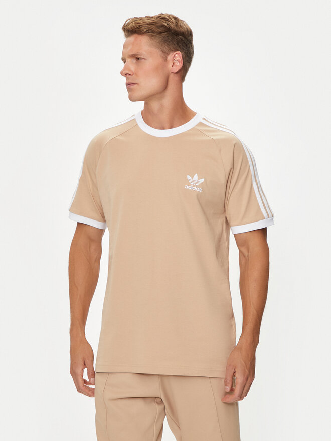 adidas adidas Marškinėliai adicolor Classics 3-Stripes IZ2366 Smėlio Slim Fit