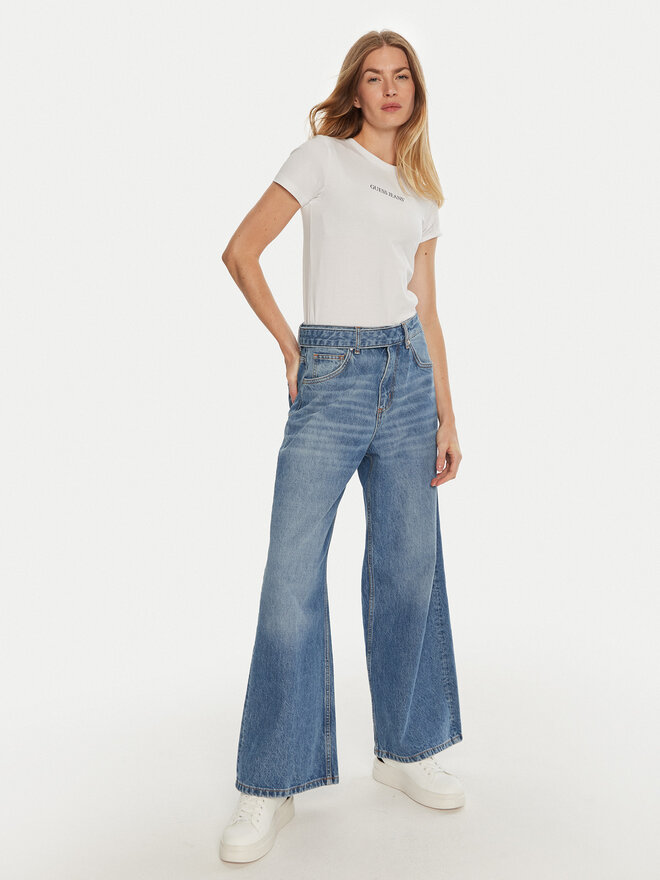 Guess Jeans Guess Jeans T-Shirt W4YI01 J1314 Λευκό Slim Fit