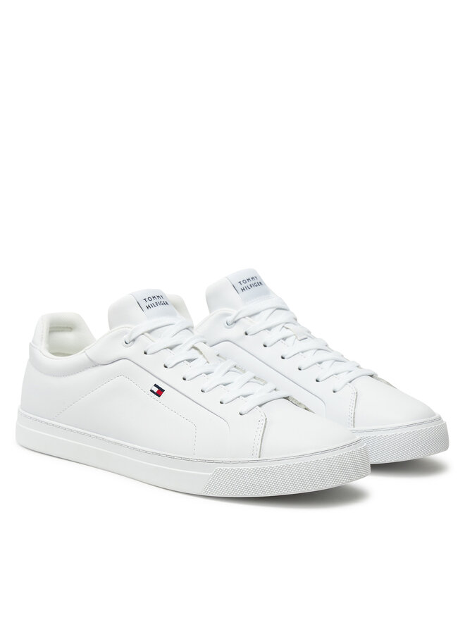 Tommy Hilfiger Sneakersy Tommy Hilfiger Icon Court Lth Flag Ess FM0FM05317 Biały