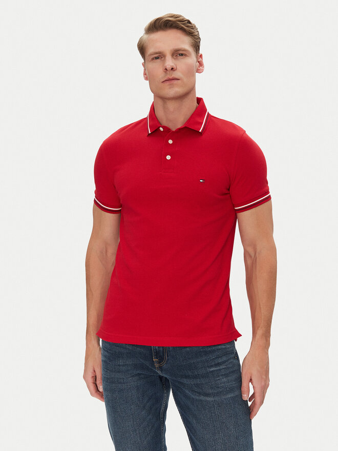 Tommy Hilfiger Tommy Hilfiger Pólóing Seasonal MW0MW39993 Piros Slim Fit