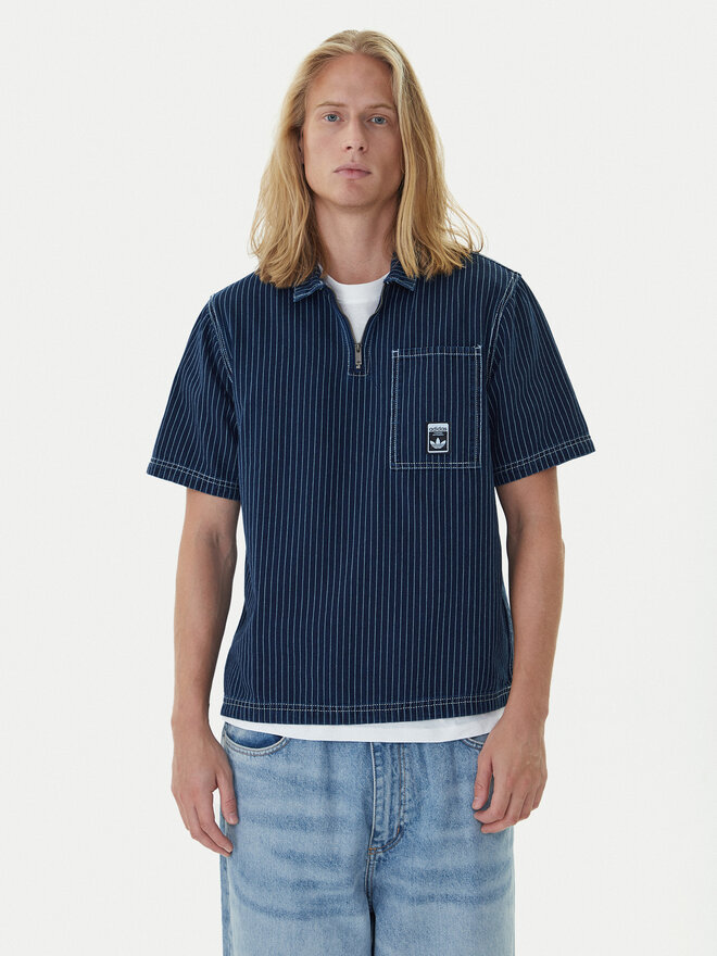 adidas adidas Poloshirt Wabash JW0169 Dunkelblau Loose Fit