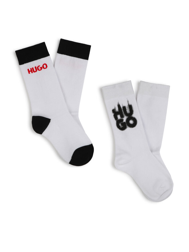 HUGO Σετ ψηλές κάλτσες παιδικές 2 τεμαχίων HUGO G00324 Λευκό