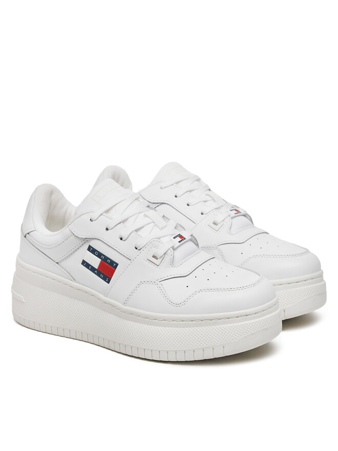 Tommy Jeans Sneakersy Tommy Jeans Tjw Retro Basket Flatform Ess EN0EN02506 Biały