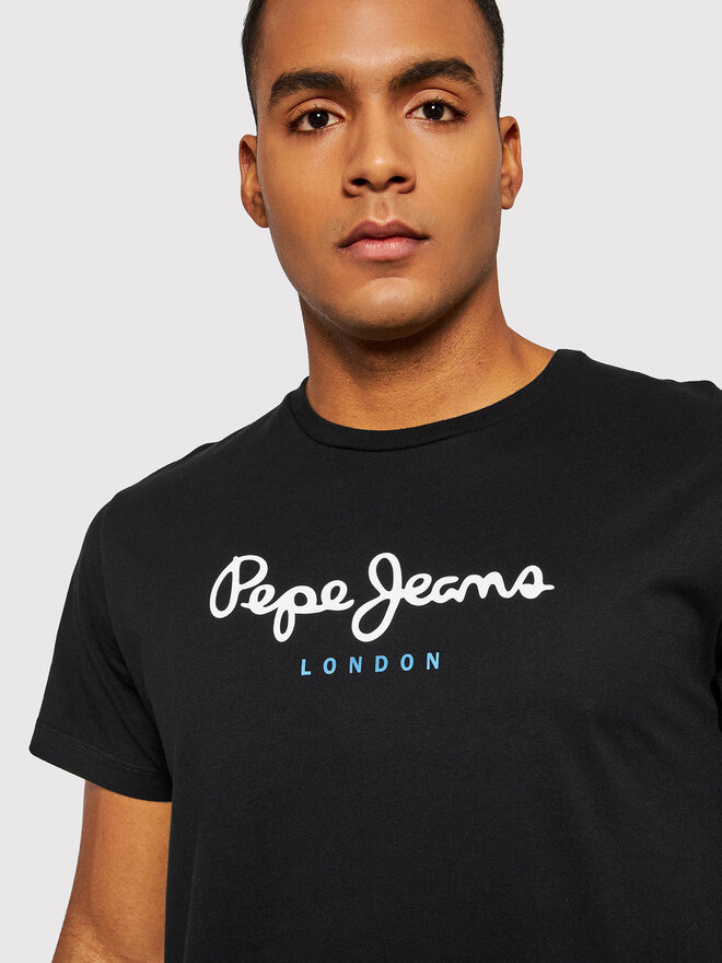 Pepe Jeans Pepe Jeans Marškinėliai Eggo PM508208 Juoda Regular Fit