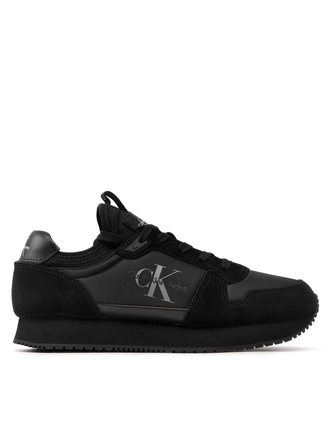 Calvin Klein Jeans Sneakersy Calvin Klein Jeans Runner Sock Laceup Ny-Lth YM0YM00553 Czarny