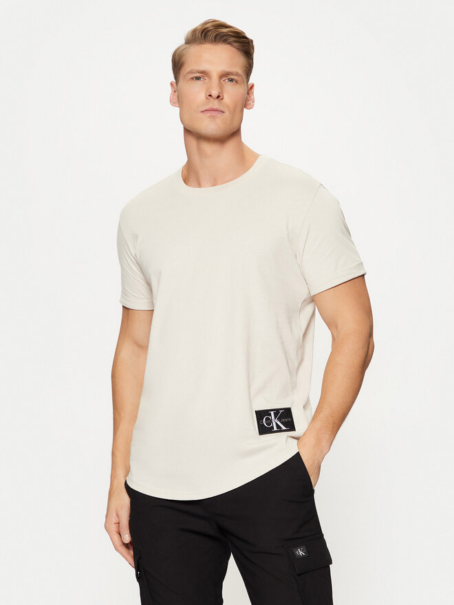 Calvin Klein Jeans Calvin Klein Jeans T-Shirt Badge Turn Up Sleeve J30J323482 Εκρού Regular Fit