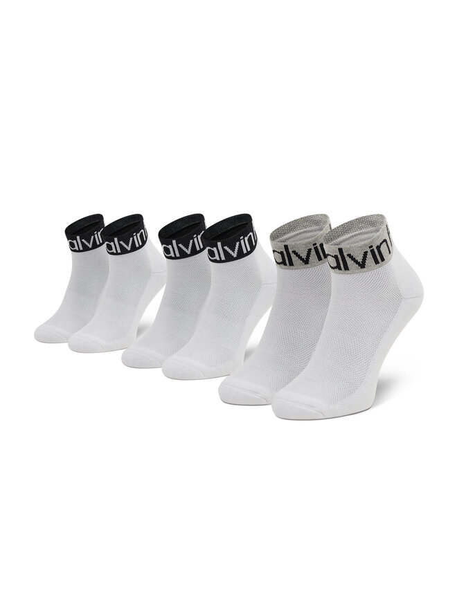 Lot de 3 paires de chaussettes hautes homme Calvin Klein 701218722 Blanc chaussures