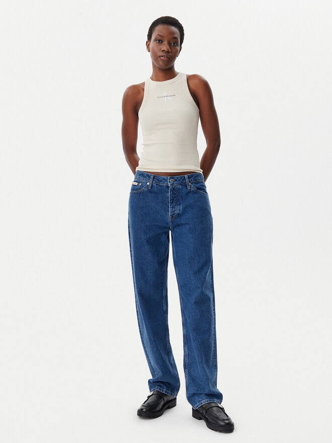 Calvin Klein Jeans Calvin Klein Jeans Топ Monologo J20J225301 Бежевий Slim Fit
