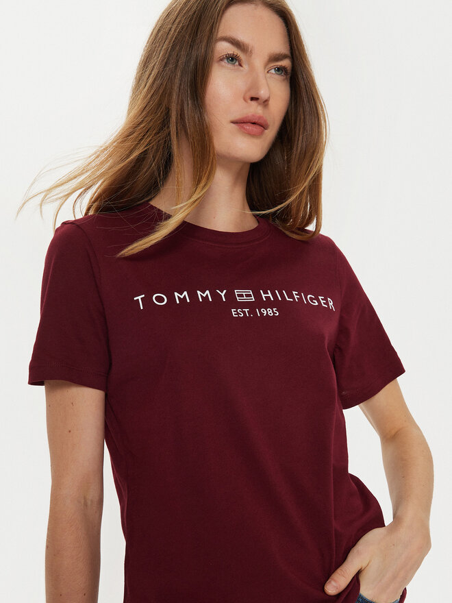 Tommy Hilfiger Tommy Hilfiger Marškinėliai WW0WW40276 Vyšninė Regular Fit
