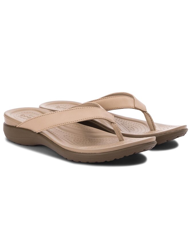 Zehentrenner Crocs Capri V Flip W 202502 Beige eschuhe