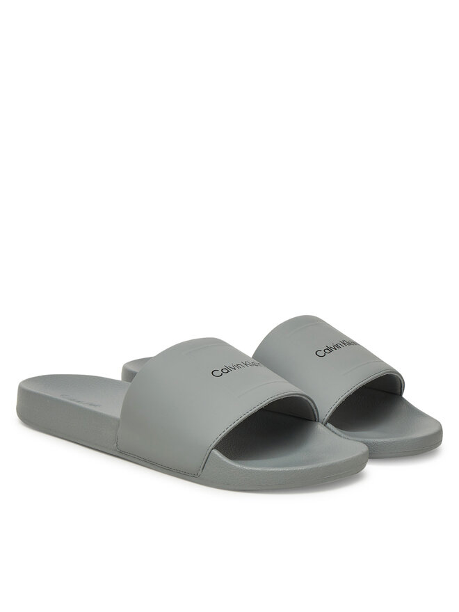 Calvin Klein Παντόφλες Calvin Klein Pool Slide W/ Ck Square HM0HM01754 Γκρι