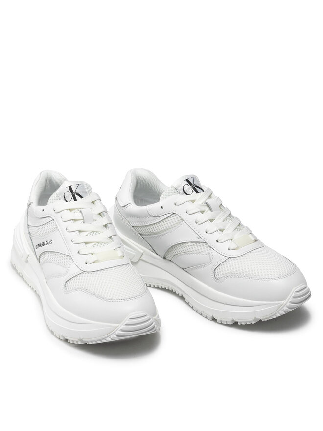Calvin Klein Jeans Сникърси Calvin Klein Jeans Runner Laceup Sneaker Snap Wn YW0YW00467 Бял