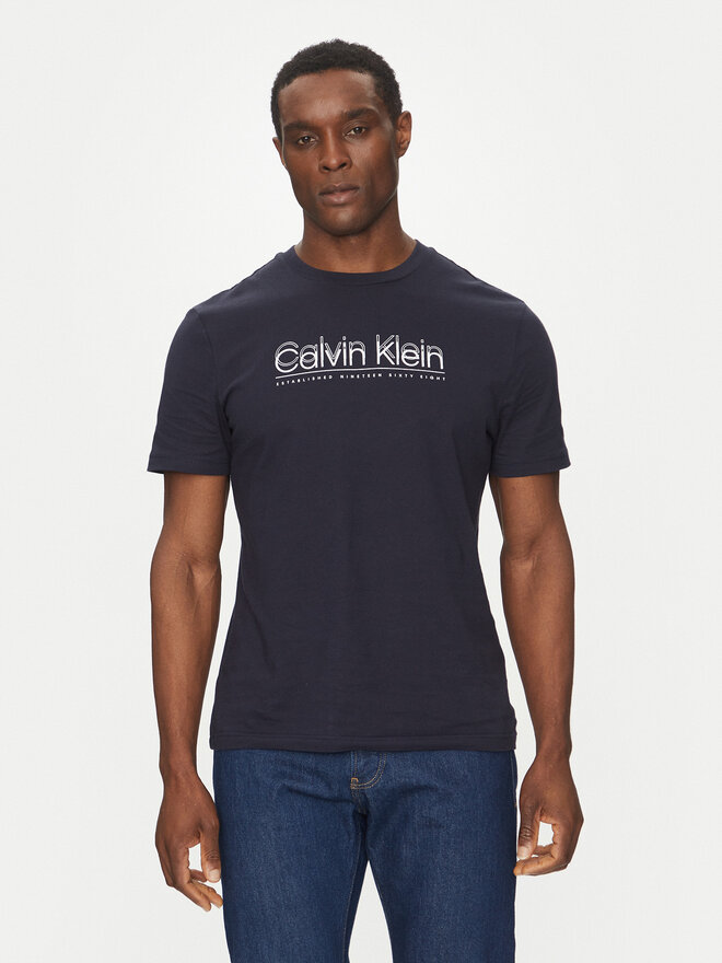 Calvin Klein Calvin Klein T-Shirt Double Logo K10K114149 Σκούρο μπλε Regular Fit