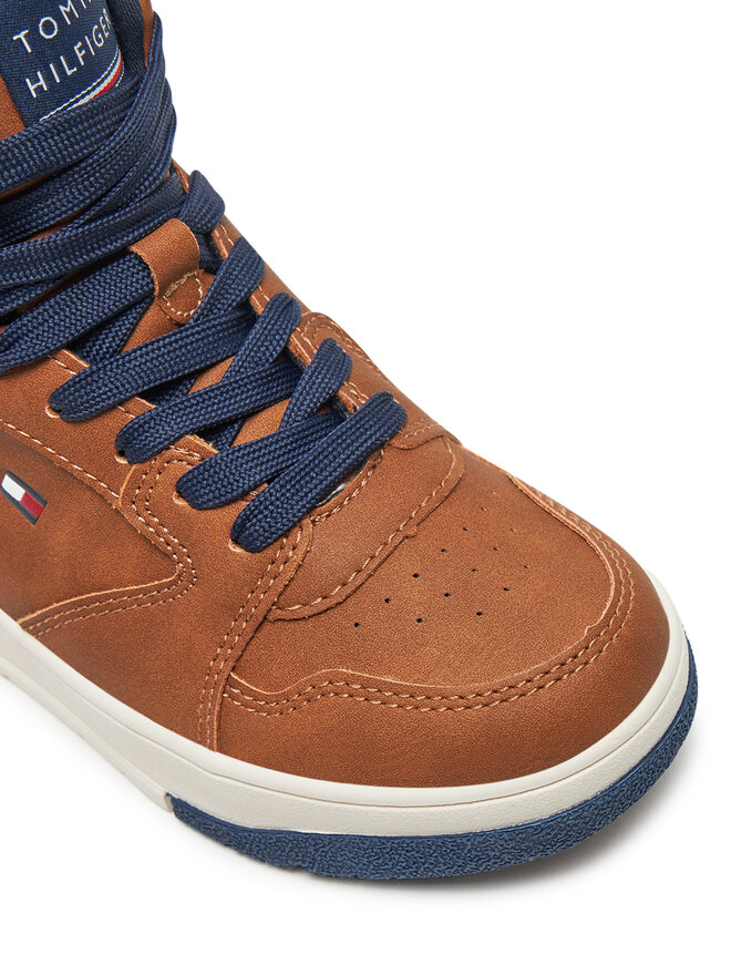 Tommy Hilfiger Superge Tommy Hilfiger Mid Cutlace-Up Sneaker T3X9-33641-1351 M Rjava