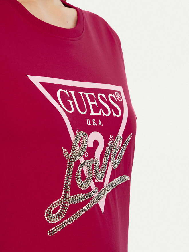 Guess Guess Marškinėliai W5RI10 I3Z14 Raudona Regular Fit
