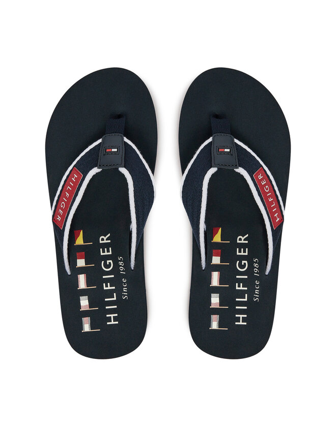 Tommy Hilfiger Žabky Tommy Hilfiger Patch Hilfiger Beach Sandal FM0FM05435 Tmavomodrá