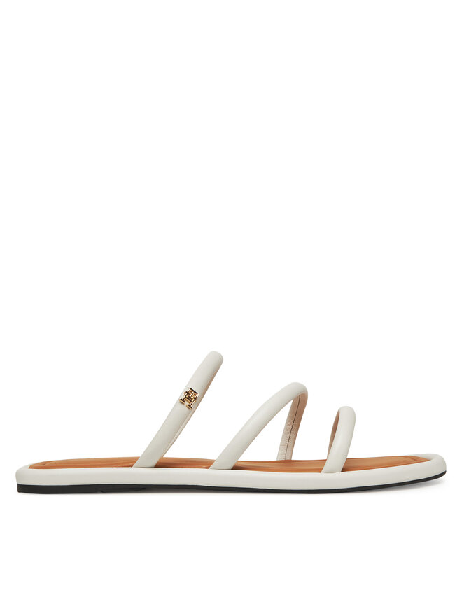 Tommy Hilfiger Pantoletten Tommy Hilfiger Strappy Leather Mule FW0FW08939 Weiß