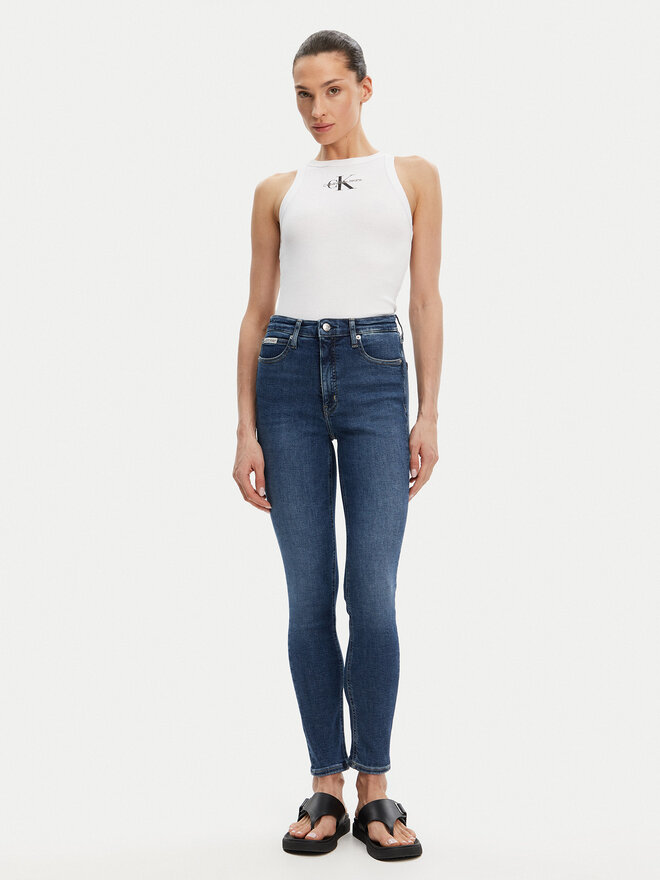 Calvin Klein Jeans Calvin Klein Jeans Топ Monologo J20J225301 Білий Slim Fit