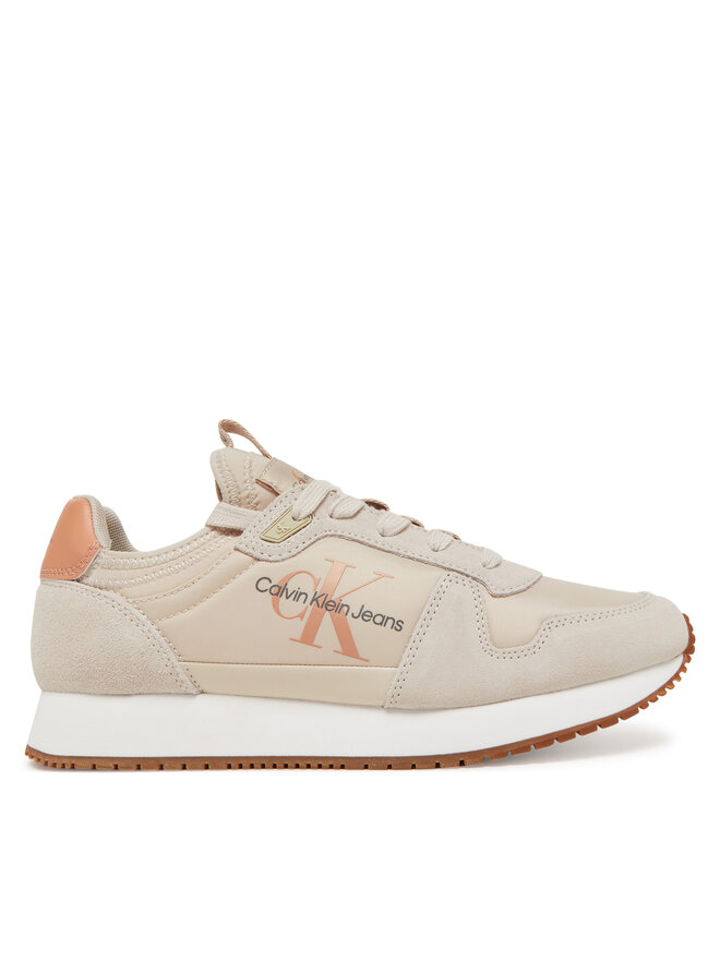 Calvin Klein Jeans Sneakers Calvin Klein Jeans Runner Sock Laceup Ny-Lth Wn YW0YW00840 Beige