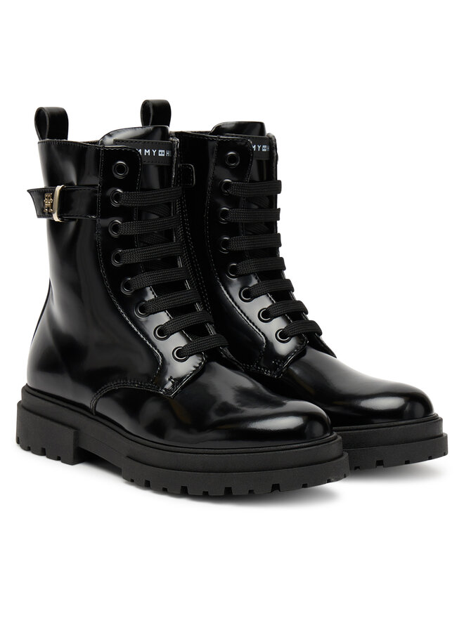 Tommy Hilfiger Bakancs Tommy Hilfiger Lace-Up Bootie T4A5-34028-1453 S Fekete