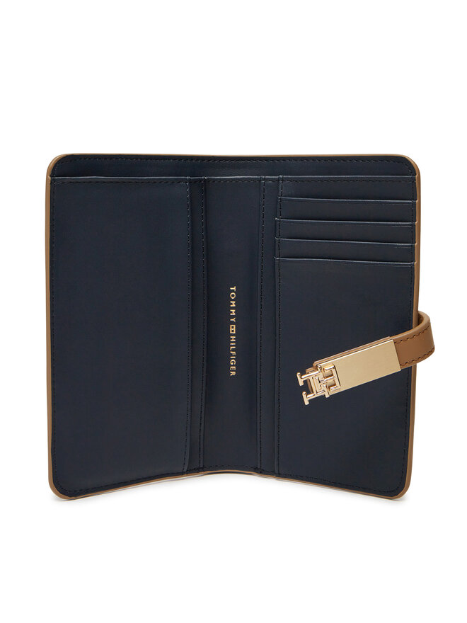 Tommy Hilfiger Mały Portfel Damski Tommy Hilfiger Th Heritage Med Wallet AW0AW17262 Brązowy