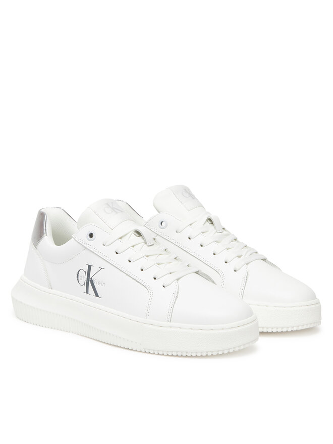 Calvin Klein Jeans Sportcipők Calvin Klein Jeans Chunky Cupsole Lth Silver YW0YW01876 Fehér