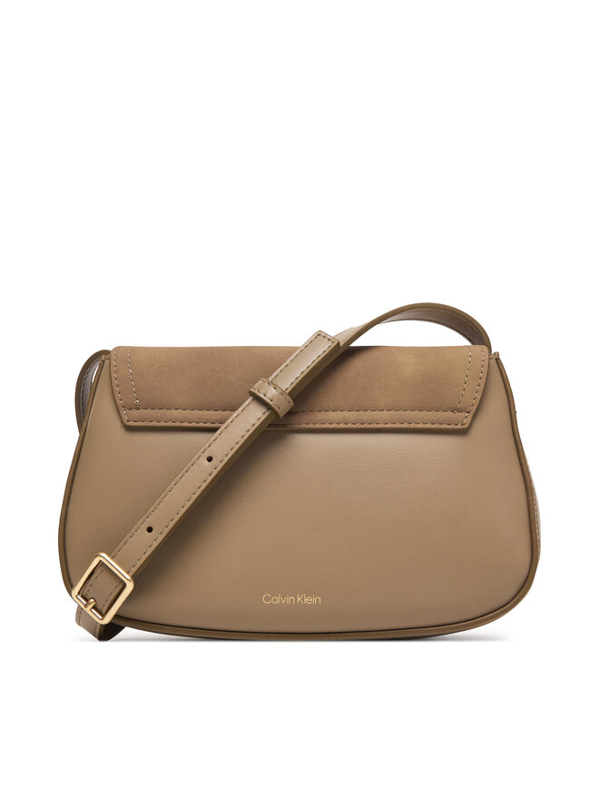 Calvin Klein Handtasche Calvin Klein Ck Brushed Flap Camera Bag LV04F3409G Beige