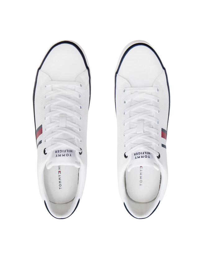 Tommy Hilfiger Tenisky Tommy Hilfiger Th Hi Vulc Low Stripes Mesh FM0FM04946 Bílá