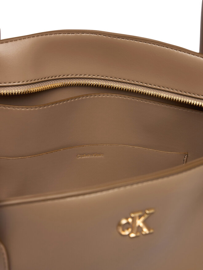 Calvin Klein Handtasche Calvin Klein Ck Medium Dome Tot LV04F3344G Beige
