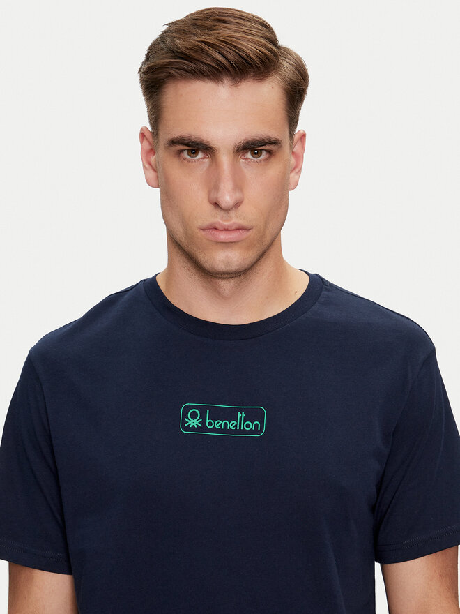 United Colors Of Benetton United Colors Of Benetton Marškinėliai 3I1XU1096 Tamsiai mėlyna Regular Fit