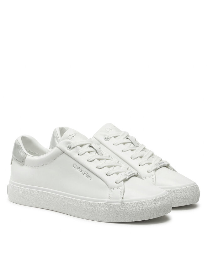 Calvin Klein Sneakersy Calvin Klein Vulc Lace Up Texture Fox - Lth HW0HW02439 Biały