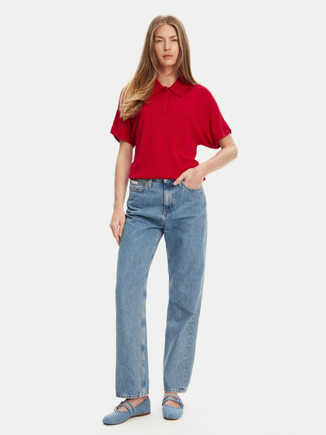 Tommy Hilfiger Tommy Hilfiger Pólóing WW0WW45652 Piros Regular Fit