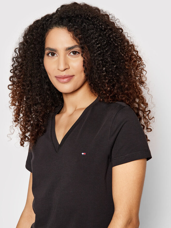 Tommy Hilfiger Tommy Hilfiger Marškinėliai Heritage Tee WW0WW24969 Juoda Regular Fit