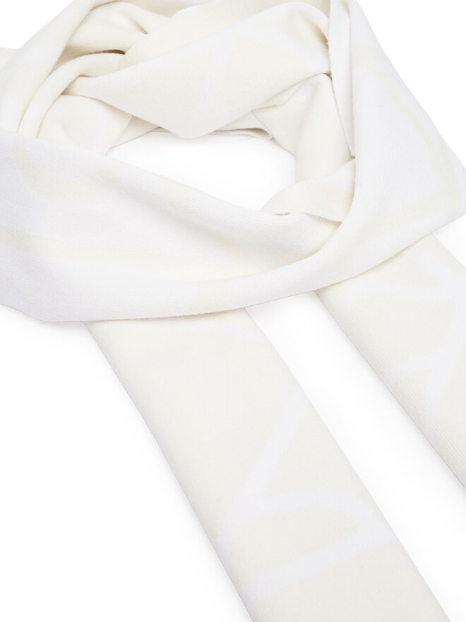 Calvin Klein Schal Calvin Klein Emblem Aop Jcq Fine Rib Scarf LV04D8051G Weiß