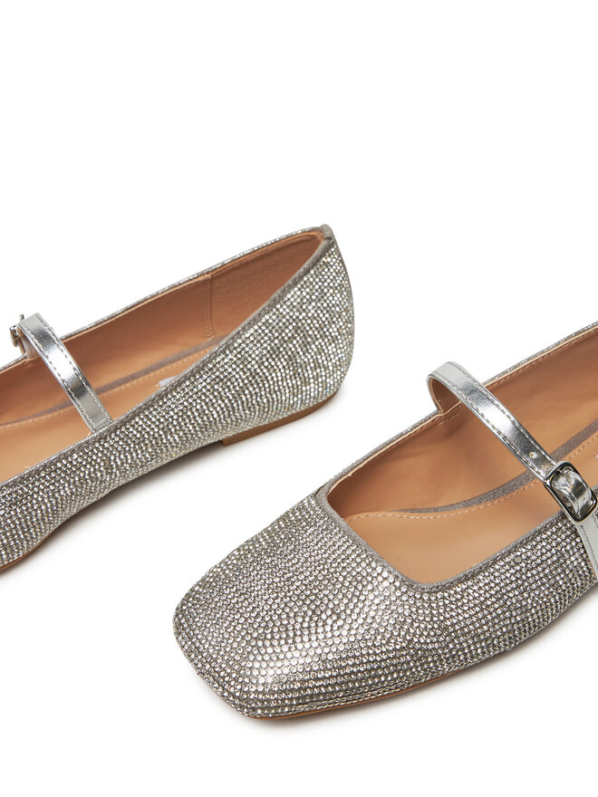 Steve Madden Baleriny Steve Madden Ezri-R SM11003245 Srebrny